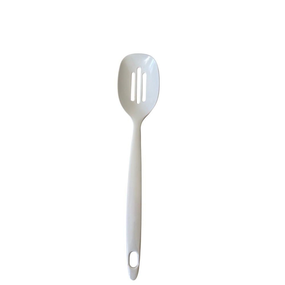EKCO White Nylon Slotted Spoon Heat Resistant Kitchen Serving Utensil 12 Inch